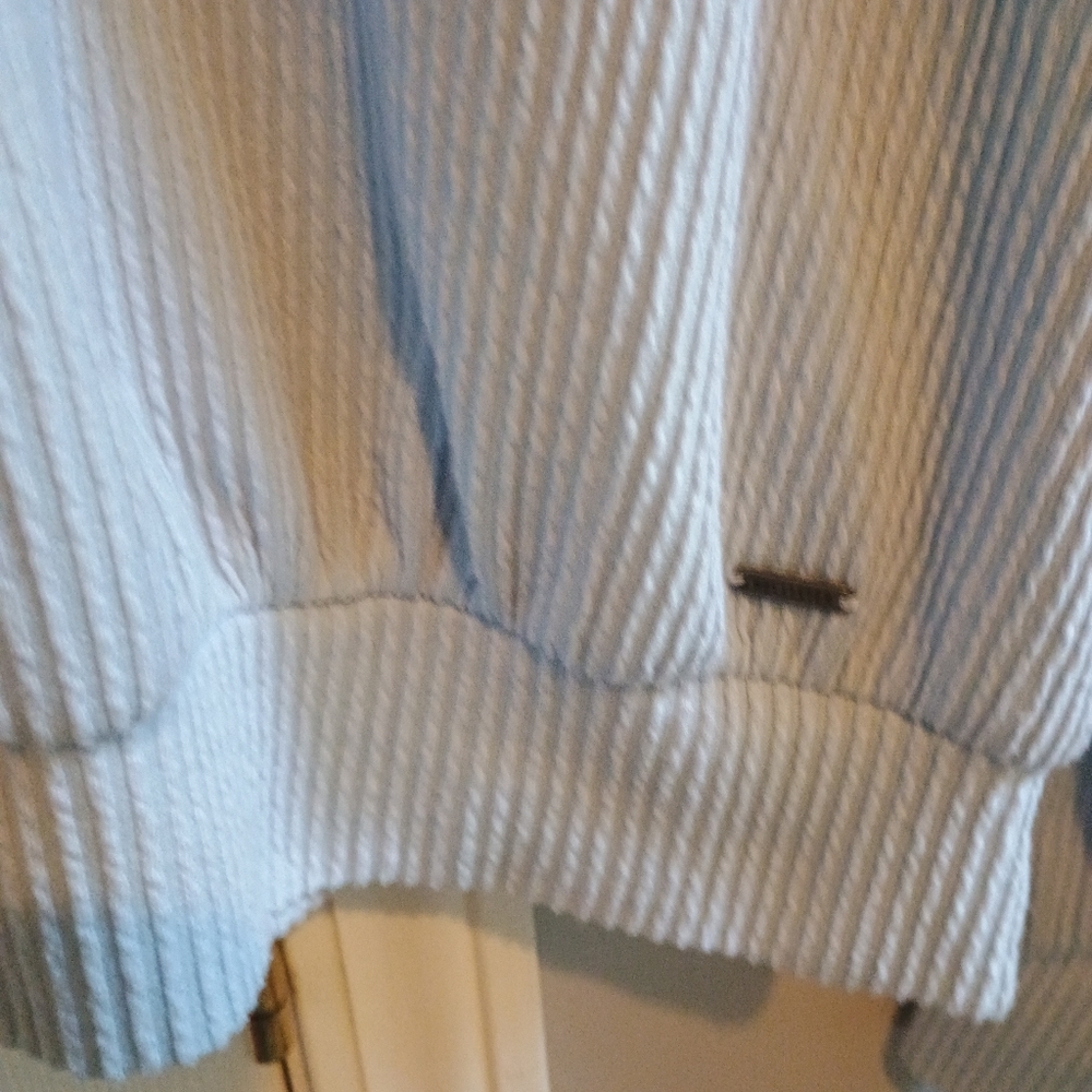 Hollister‎ Boyfriend Ribbed Sweatshirt Blue Size Large Long Sleeve Textured Knit - Picture 6 of 11